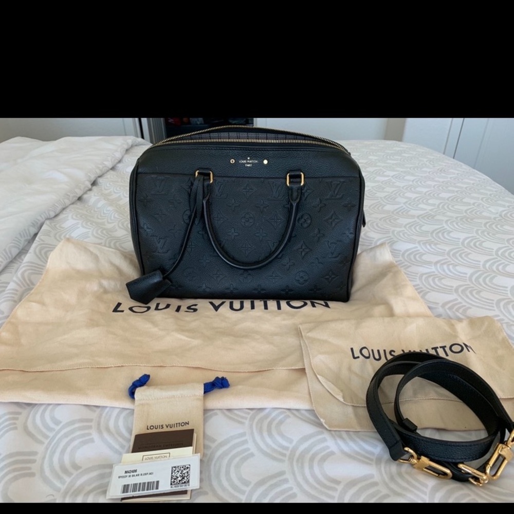 Black Leather LV bag